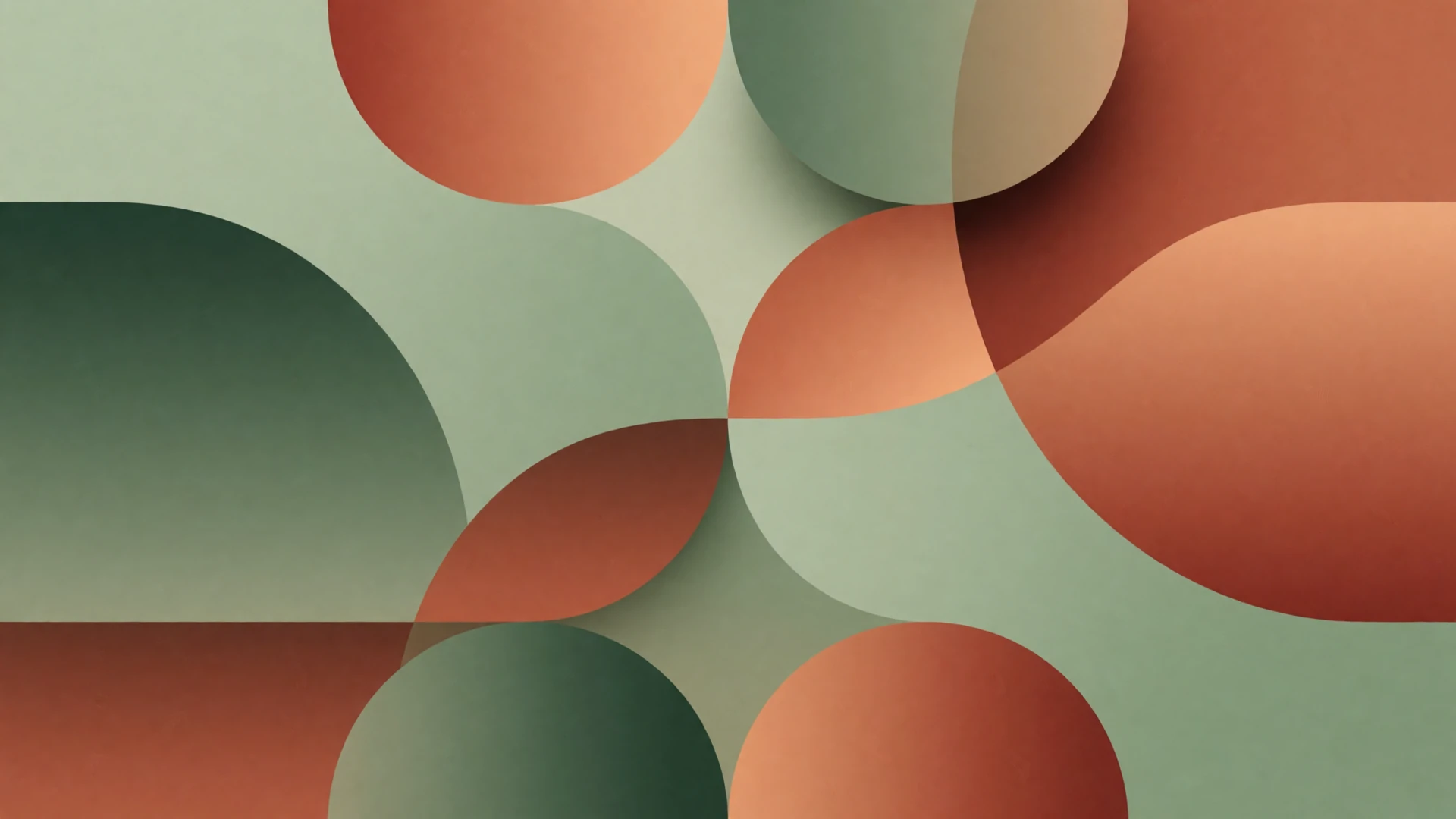 Calming abstract geometric pattern in sage green and terracotta tones representing neurodivergent love and OCD dating