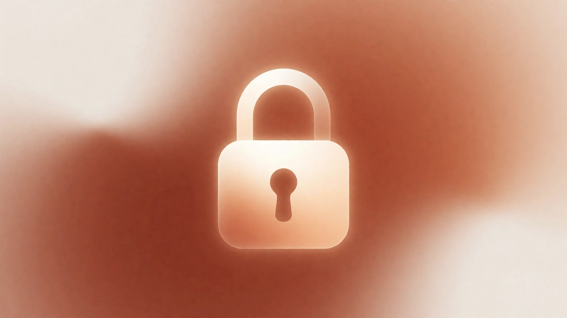 Abstract padlock symbol representing privacy and data protection on a warm gradient background